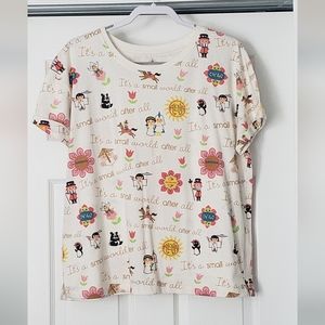 Disney It's a Small World tshirt Womens XL short sleeve